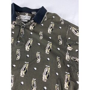 Grand Slam Mens‎ Golf Polo Shirt Golf Bag Print Collared Casual L/G